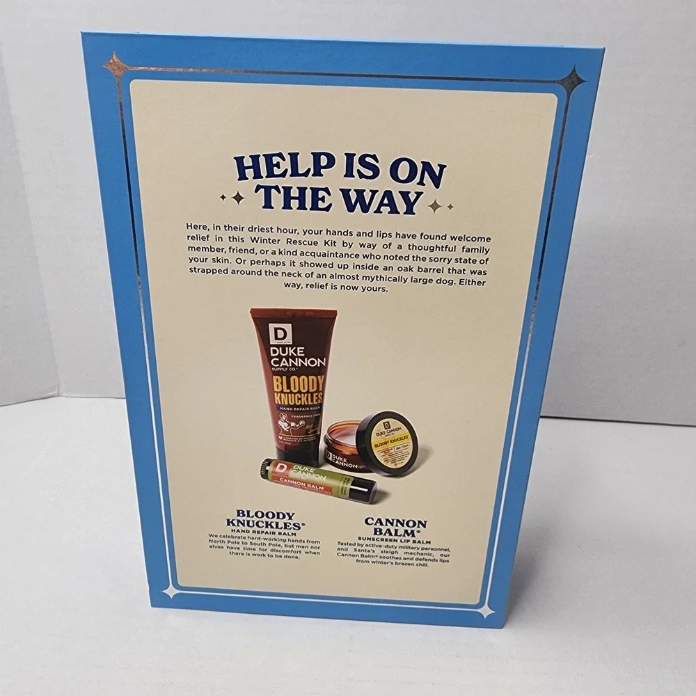 Duke Cannon Winter Rescue Kit Gift Box - Bloody Knuckles Blam Repair Lip Unscent